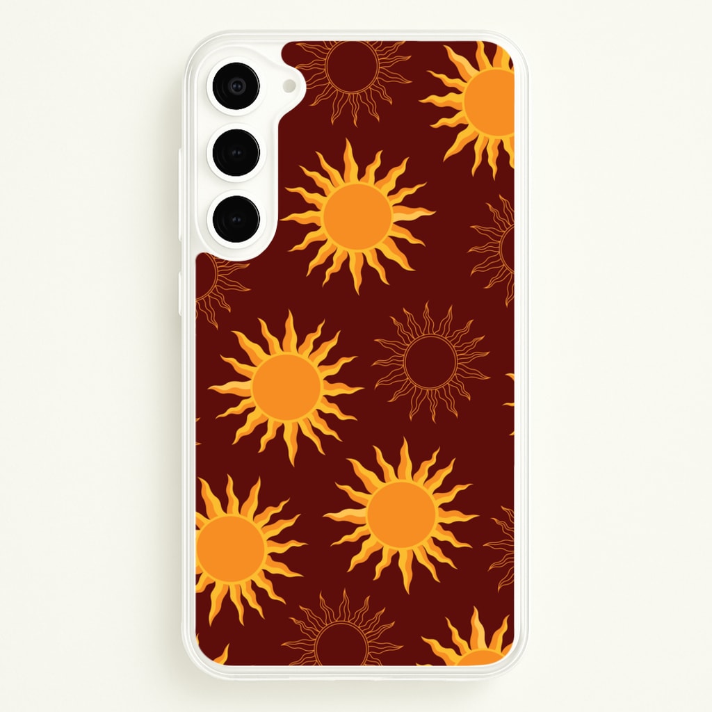 Vintage Sun Pattern - Goth Aesthetic Phone Case for Galaxy S23