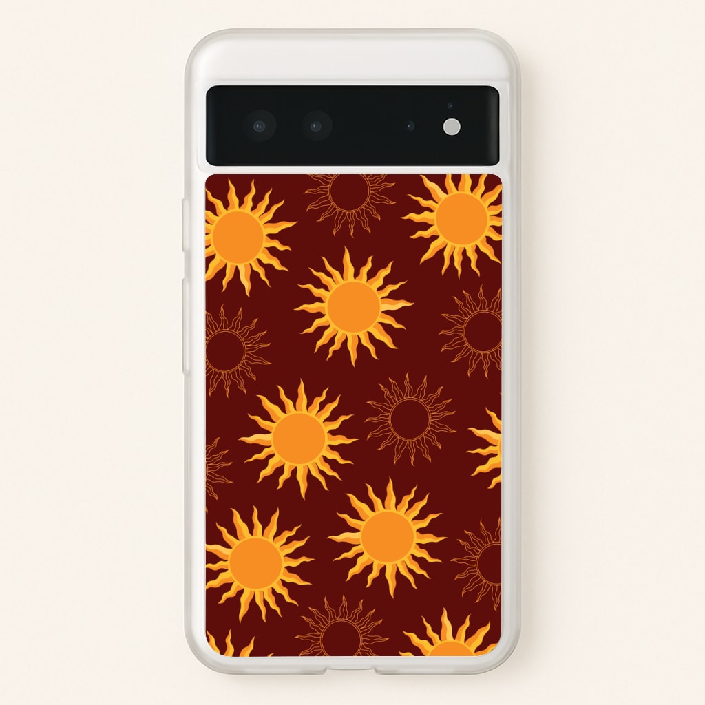 Vintage Sun Pattern - Goth Aesthetic Phone Case for Google Pixel 6