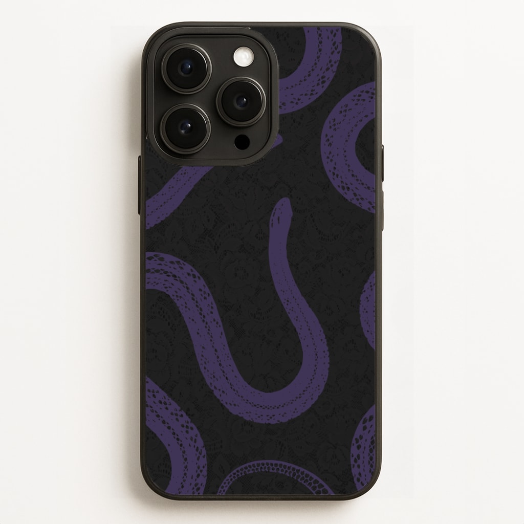 Snakes And Lace Pattern - Goth Aesthetic Phone Case for iPhone 16 Pro Max