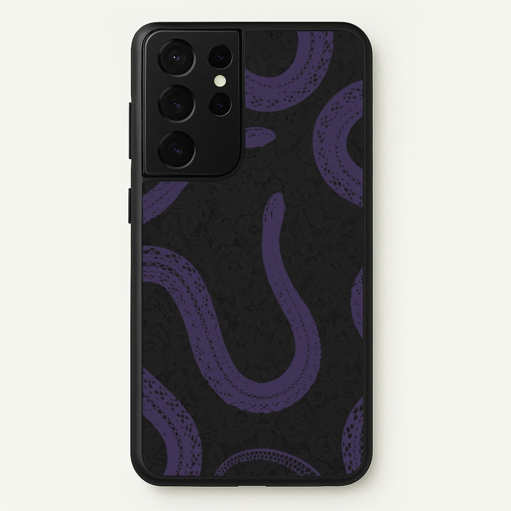 Snakes And Lace Pattern - Goth Aesthetic Phone Case for Galaxy S21 Ultra