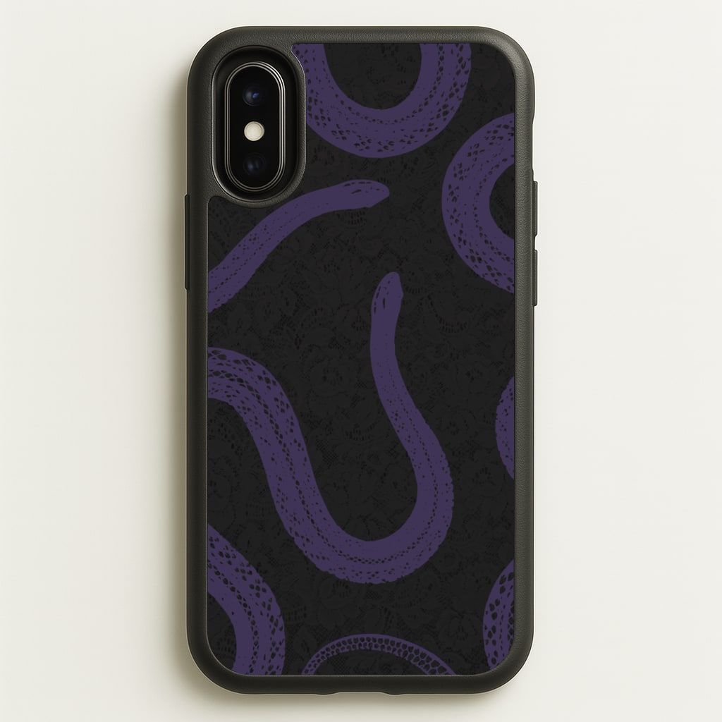 Snakes And Lace Pattern - Goth Aesthetic Phone Case for iPhone X / XS
