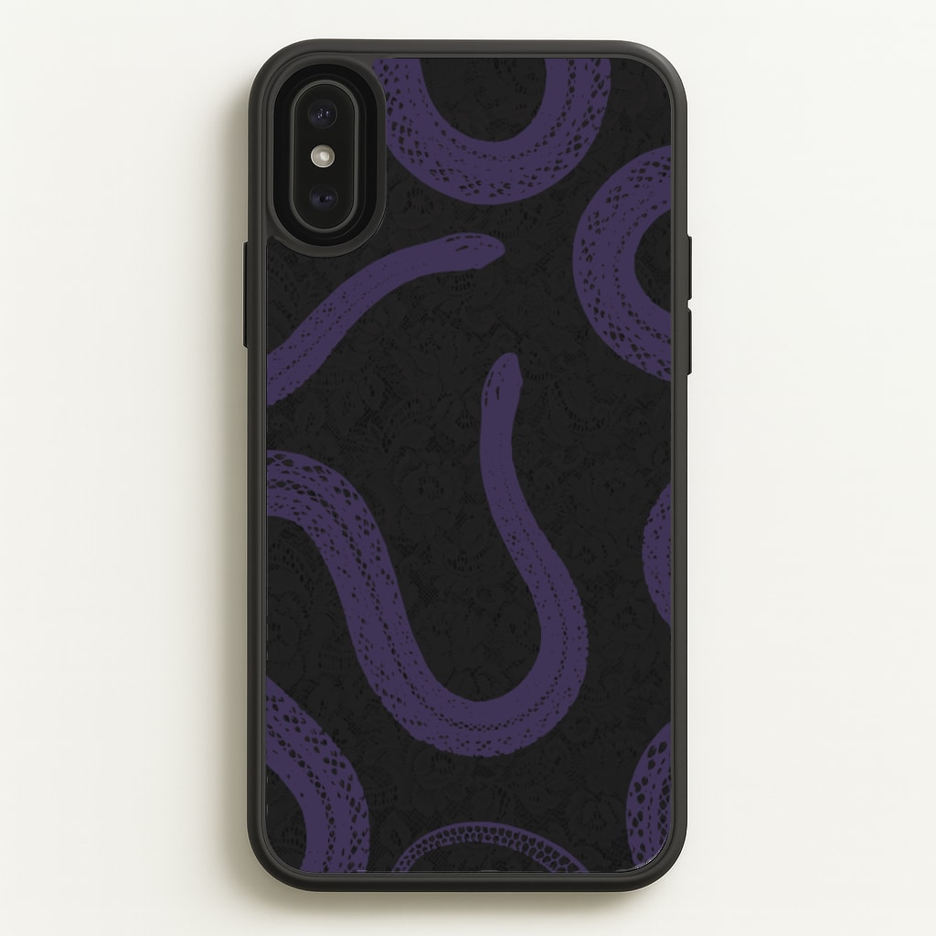 Snakes And Lace Pattern - Goth Aesthetic Phone Case for iPhone XS Max