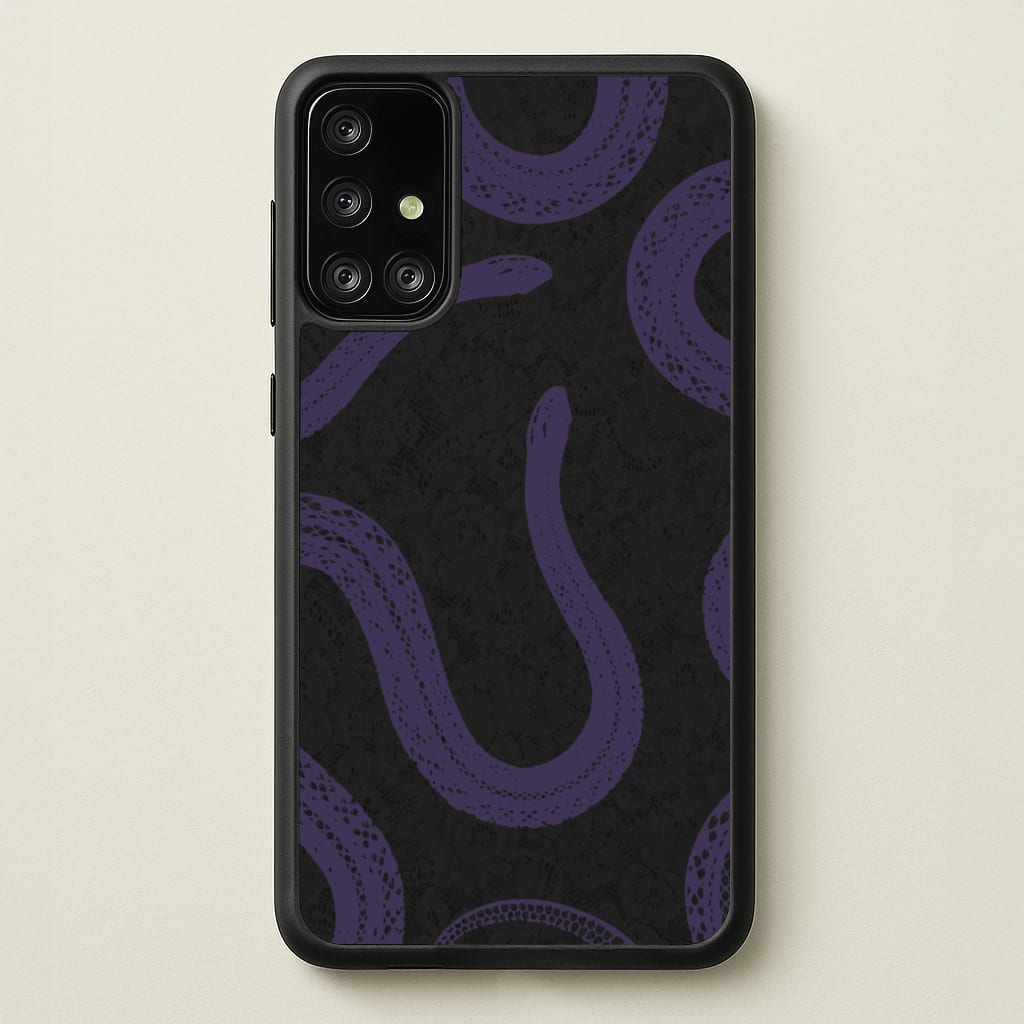 Snakes And Lace Pattern - Goth Aesthetic Phone Case for Galaxy A71