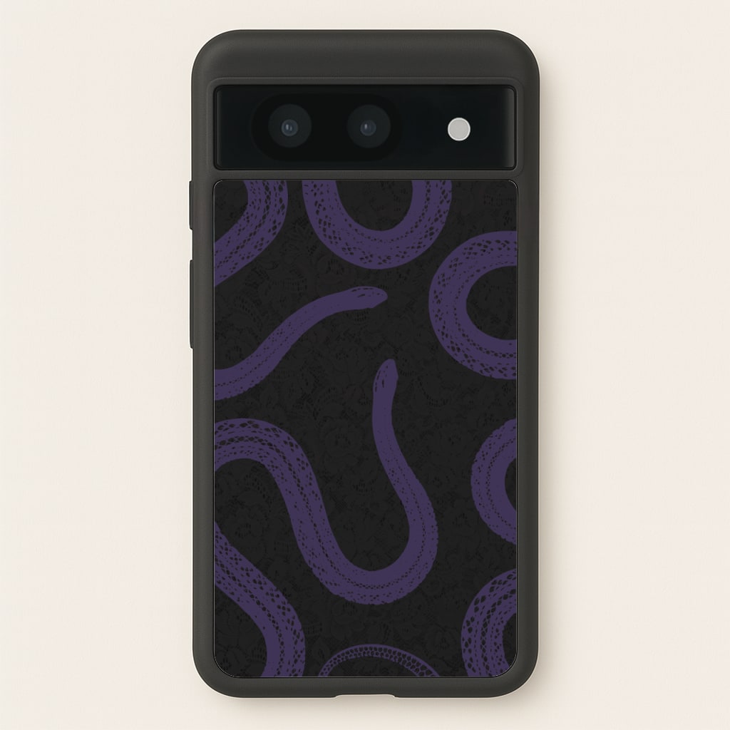 Snakes And Lace Pattern - Goth Aesthetic Phone Case for Google Pixel 8a