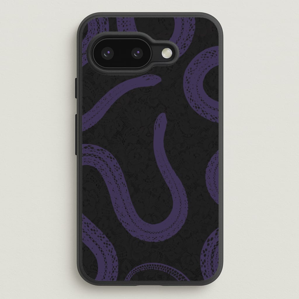 Snakes And Lace Pattern - Goth Aesthetic Phone Case for Google Pixel 9a