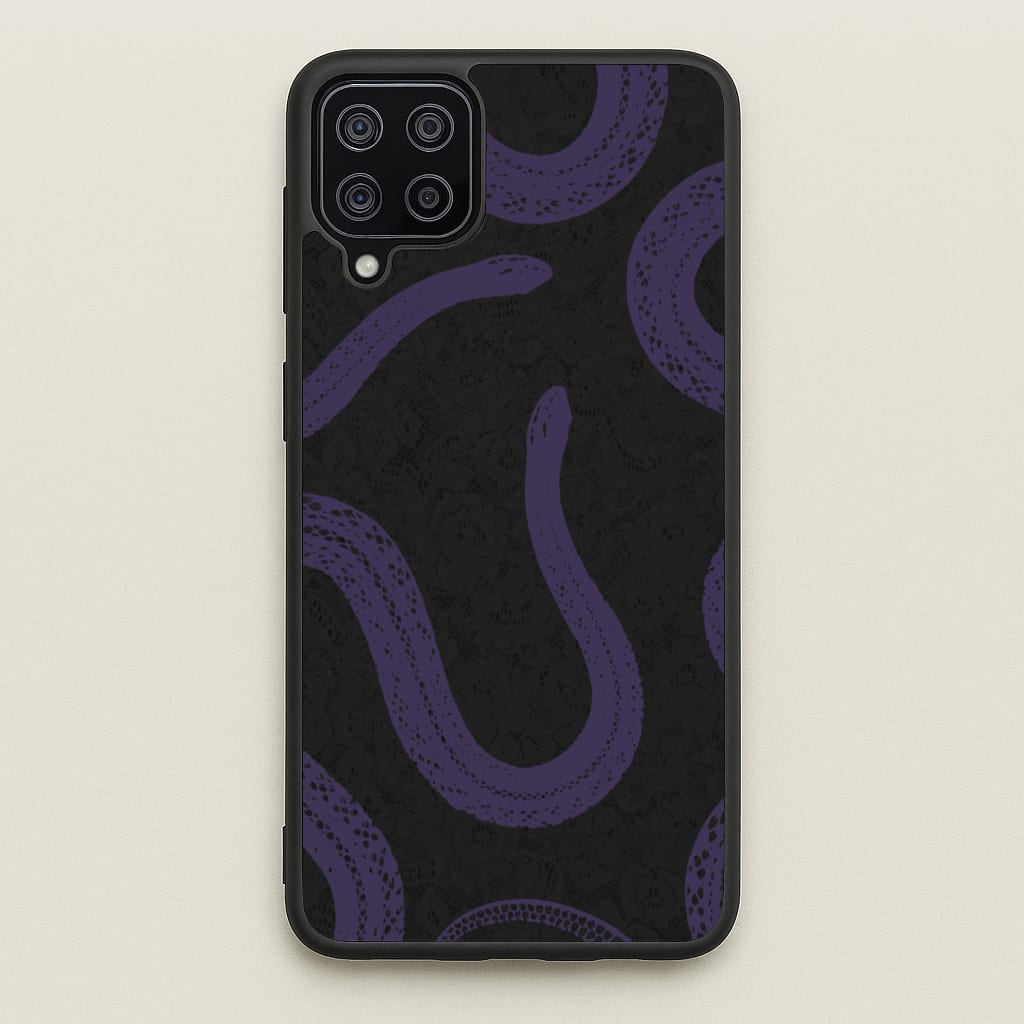 Snakes And Lace Pattern - Goth Aesthetic Phone Case for Galaxy A12
