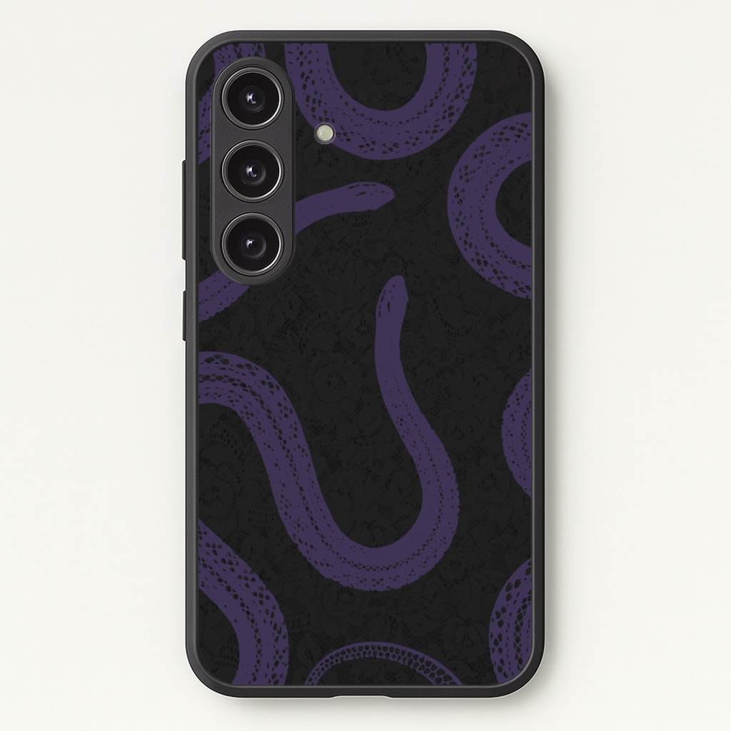Snakes And Lace Pattern - Goth Aesthetic Phone Case for Galaxy S25 Plus