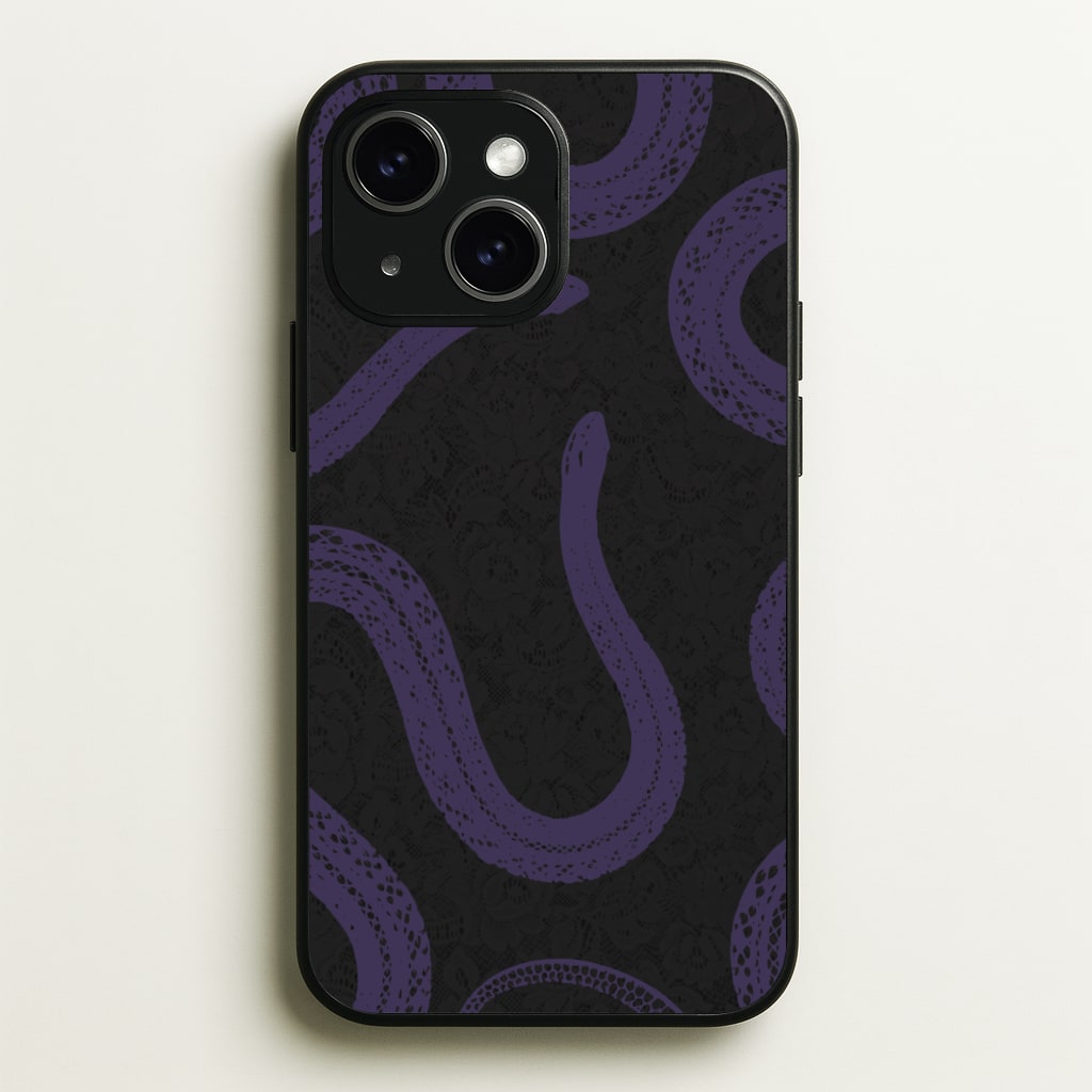 Snakes And Lace Pattern - Goth Aesthetic Phone Case for iPhone 15