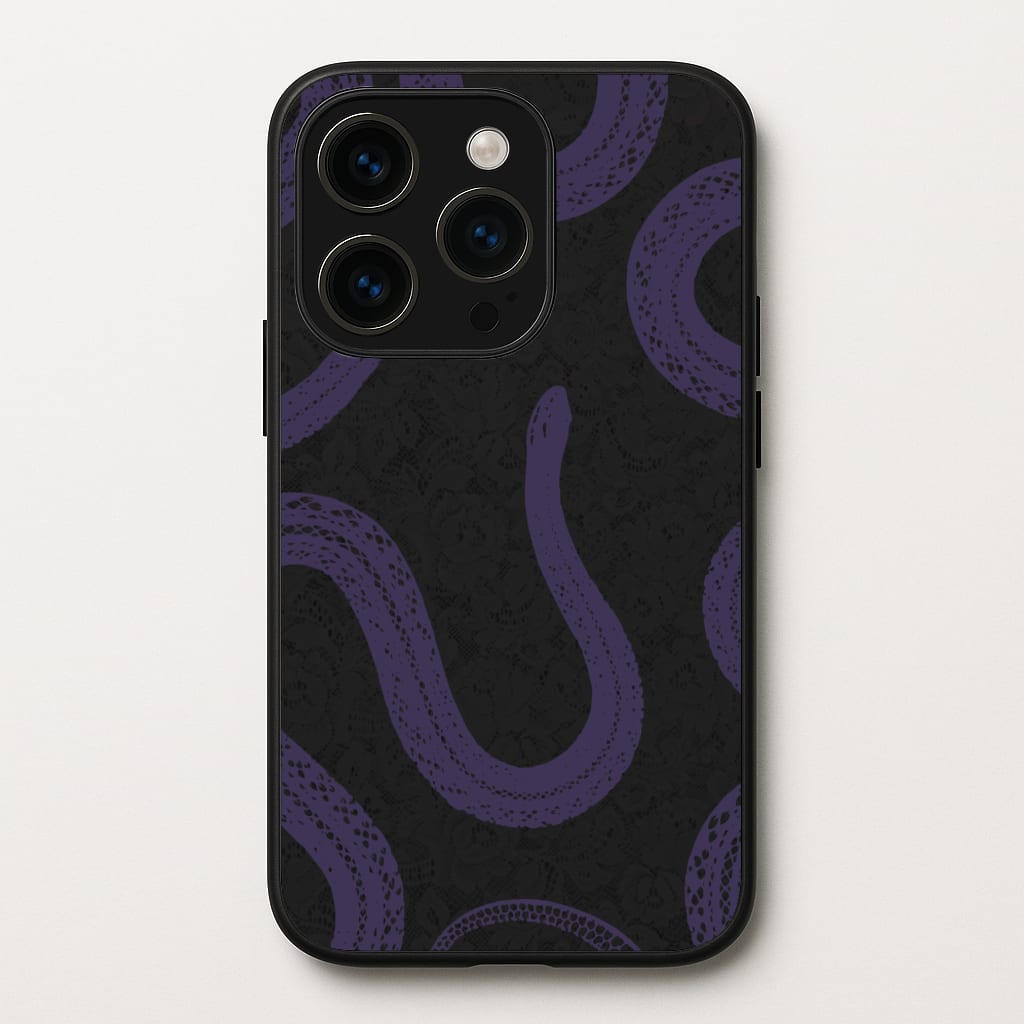 Snakes And Lace Pattern - Goth Aesthetic Phone Case for iPhone 15 Pro Max