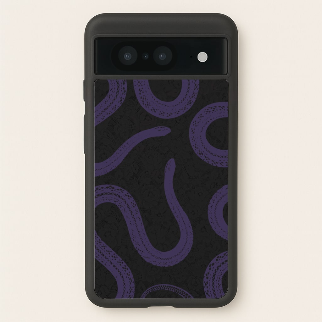 Snakes And Lace Pattern - Goth Aesthetic Phone Case for Google Pixel 8