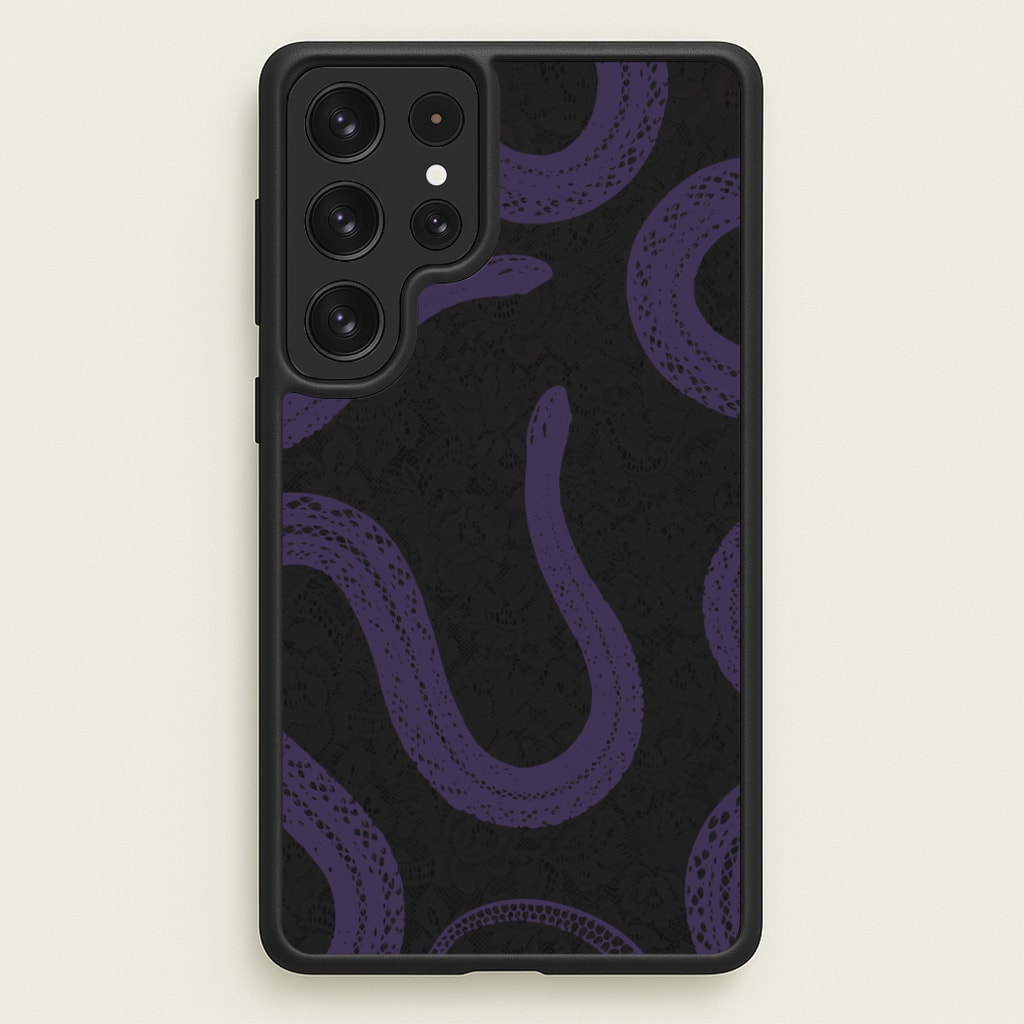 Snakes And Lace Pattern - Goth Aesthetic Phone Case for Galaxy S22 Ultra