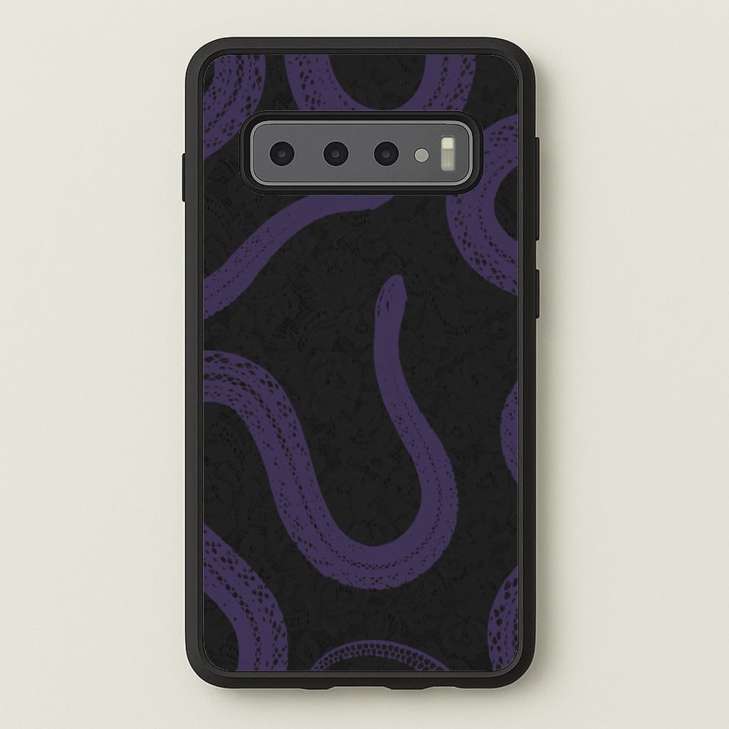 Snakes And Lace Pattern - Goth Aesthetic Phone Case for Galaxy S10 Plus
