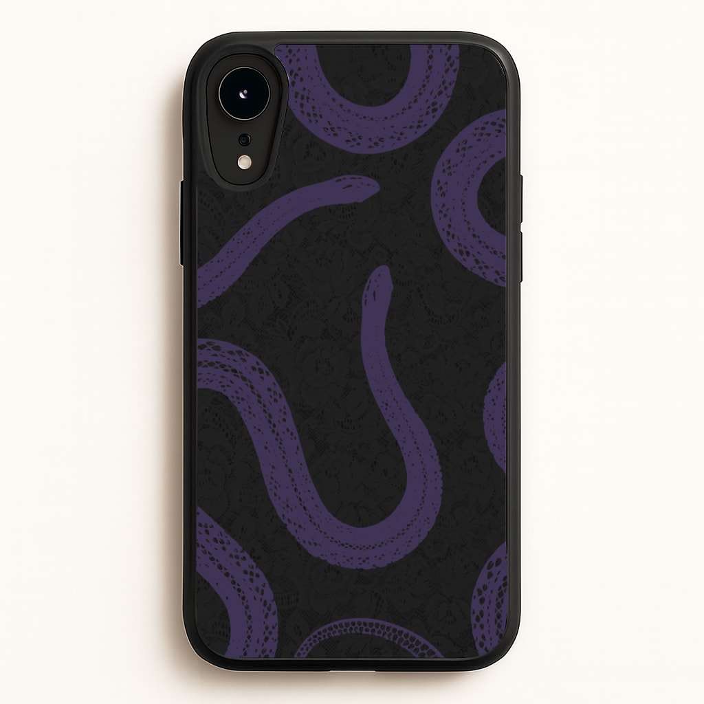 Snakes And Lace Pattern - Goth Aesthetic Phone Case for iPhone XR