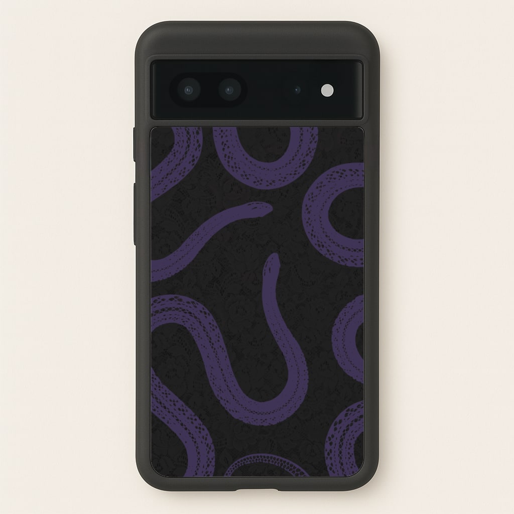 Snakes And Lace Pattern - Goth Aesthetic Phone Case for Google Pixel 7