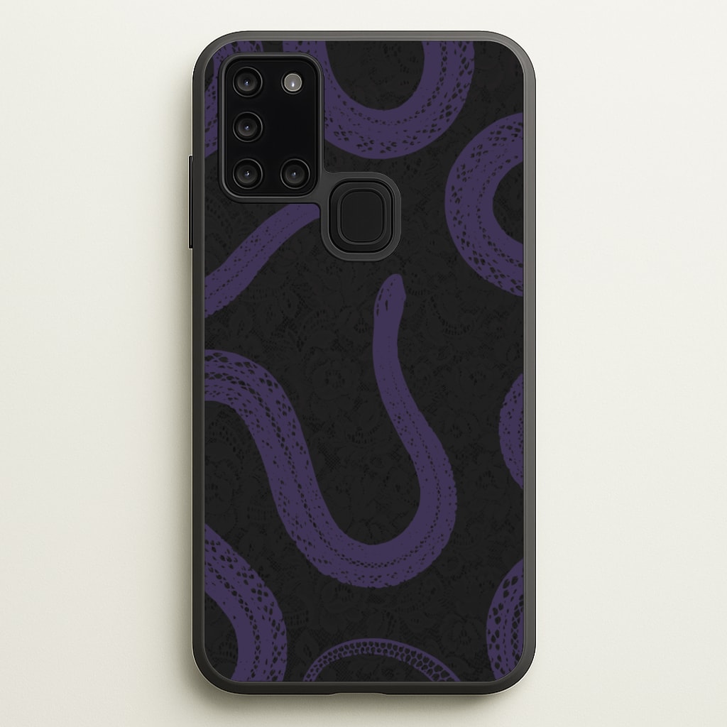 Snakes And Lace Pattern - Goth Aesthetic Phone Case for Galaxy A21s