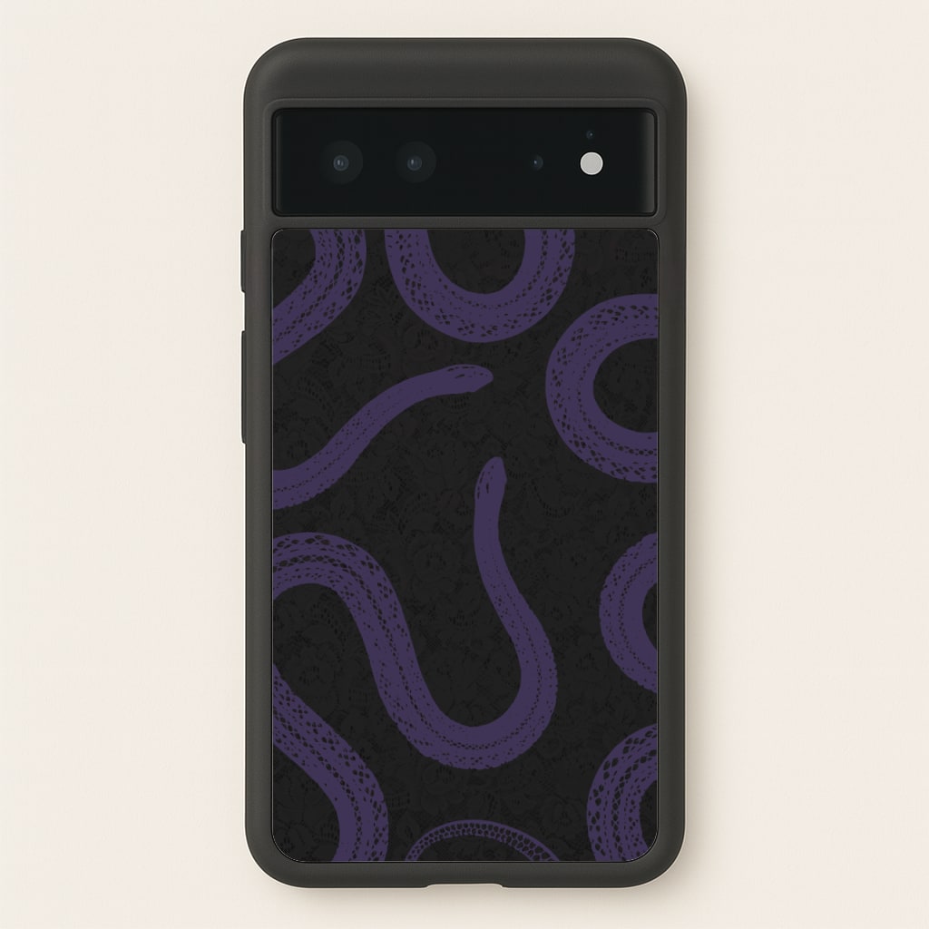 Snakes And Lace Pattern - Goth Aesthetic Phone Case for Google Pixel 6