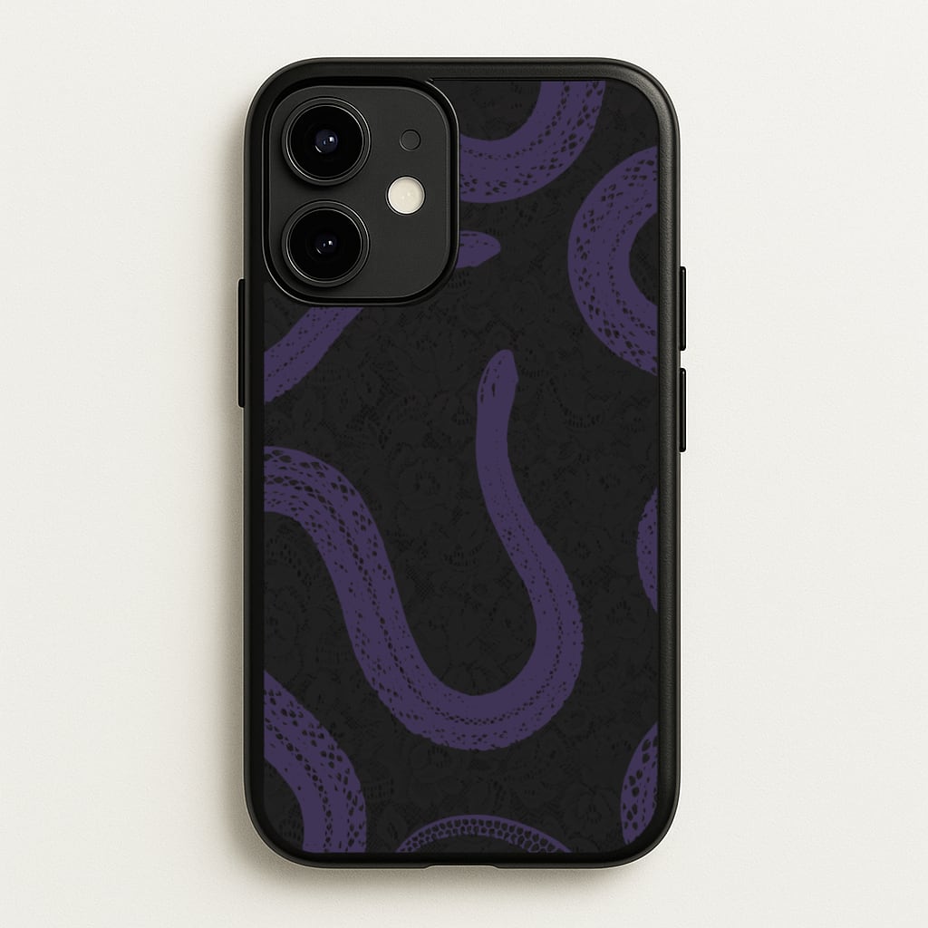 Snakes And Lace Pattern - Goth Aesthetic Phone Case for iPhone 12 / 12 Pro