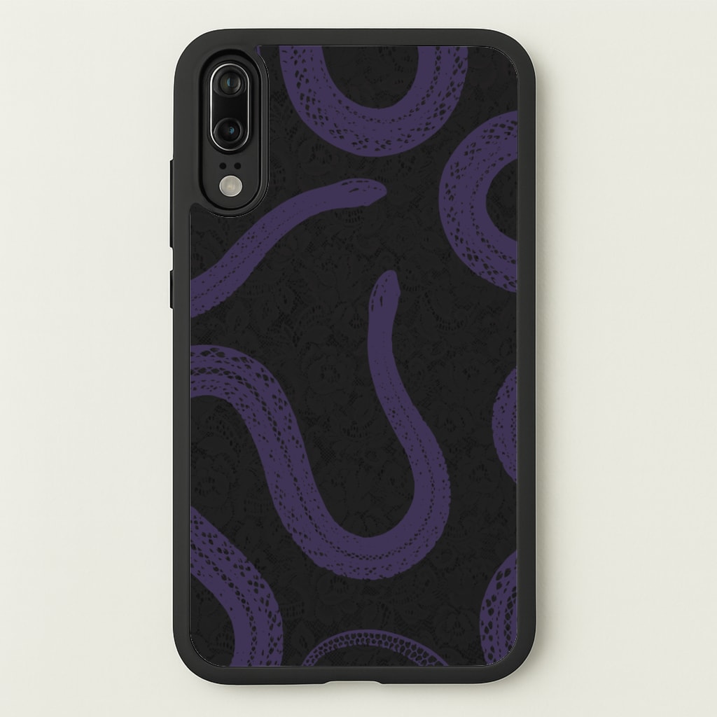 Snakes And Lace Pattern - Goth Aesthetic Phone Case for Huawei P20