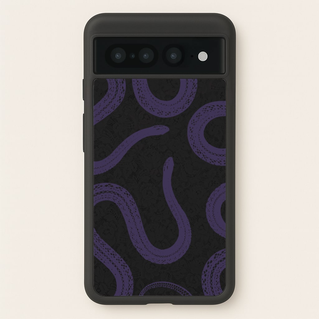 Snakes And Lace Pattern - Goth Aesthetic Phone Case for Google Pixel 7 Pro
