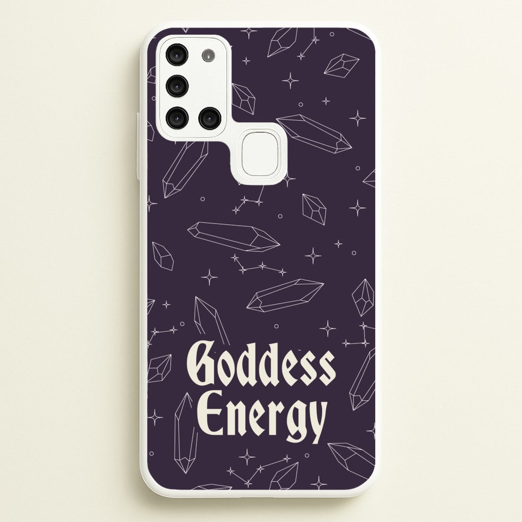 Goodess Energy Pattern - Goth Aesthetic Phone Case for Galaxy A21s