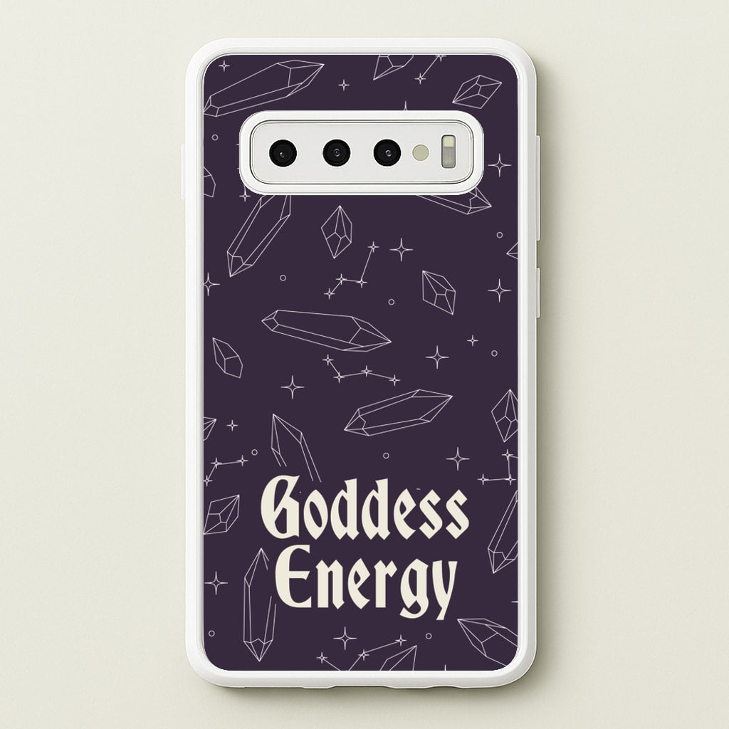 Goodess Energy Pattern - Goth Aesthetic Phone Case for Galaxy S10 Plus