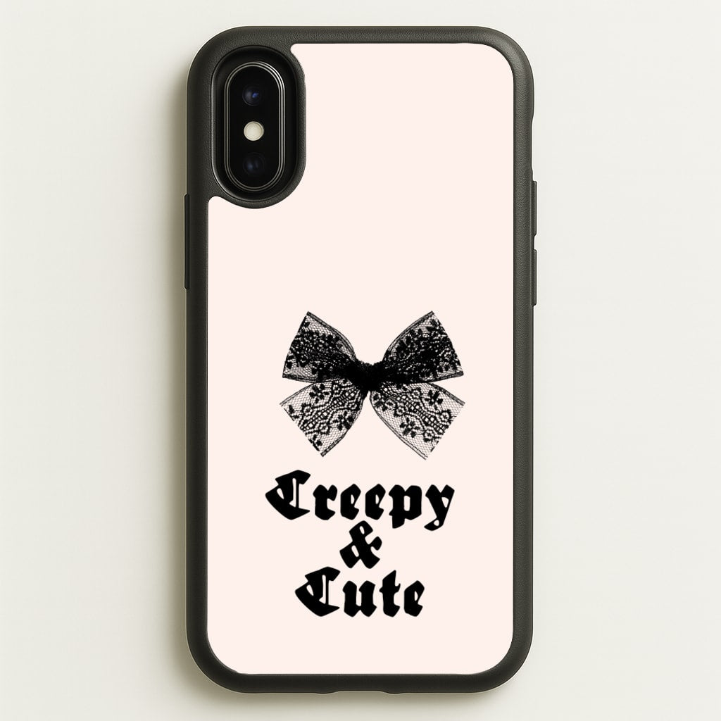 Creepy And Cute Coquette - Goth Aesthetic Phone Case for iPhone X / XS