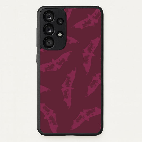 Dark Pink Bats Pattern - Goth Aesthetic Phone Case for Galaxy A33