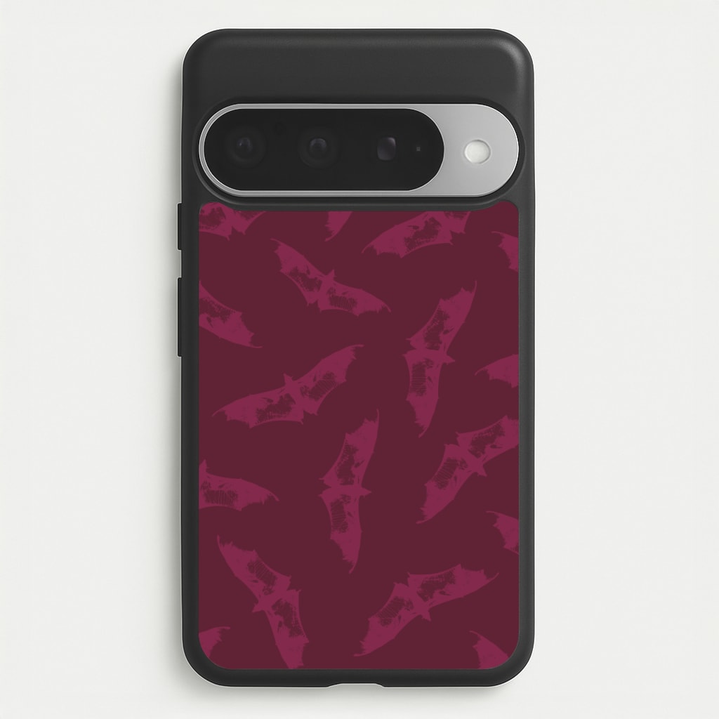 Dark Pink Bats Pattern Phone Case for Google Pixel 10 Pro XL