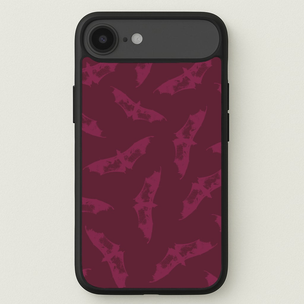 Dark Pink Bats Pattern Phone Case for iPhone 17 Air