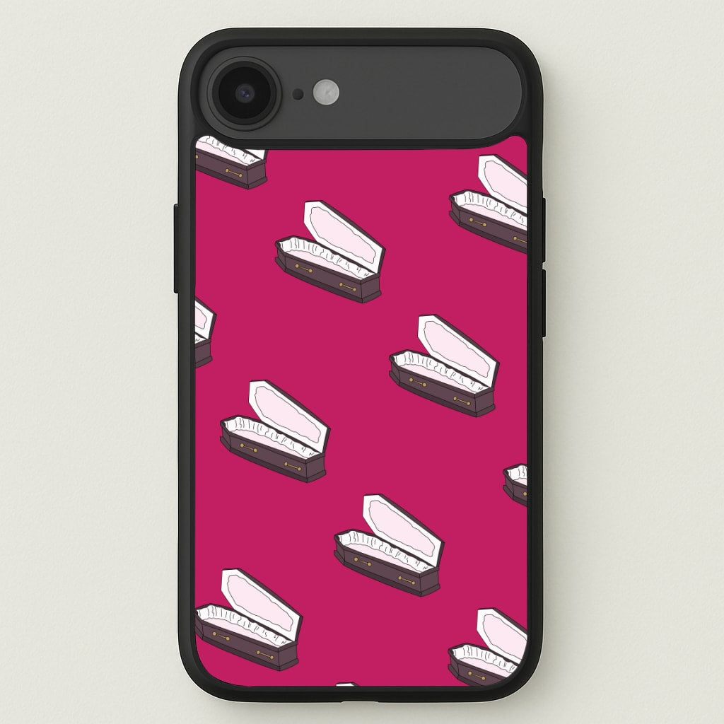Bright Pink Coffin Pattern Phone Case for iPhone 17 Air