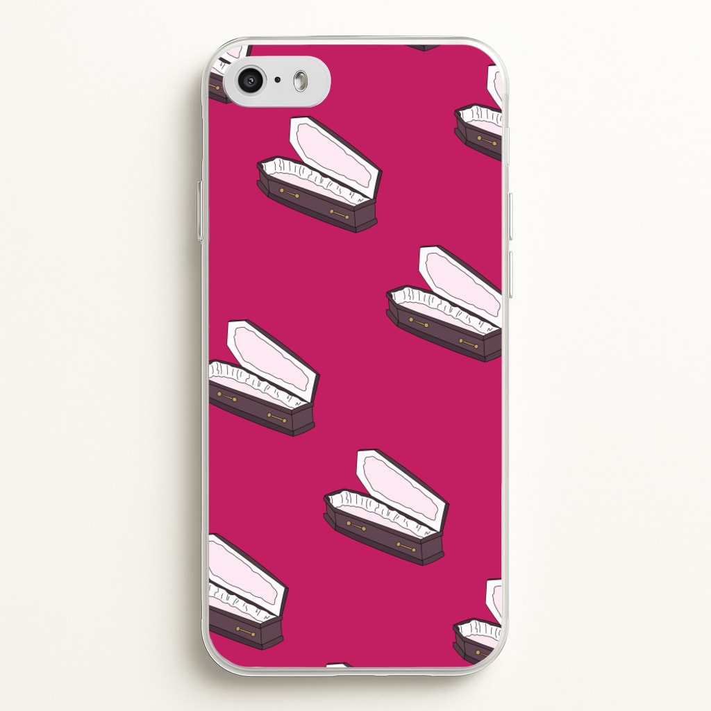Bright Pink Coffin Pattern - Goth Aesthetic Phone Case for iPhone 5 / 5s / SE 2016