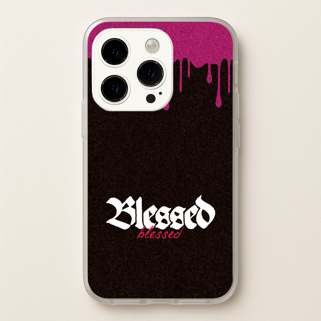 Glitter Blessed - Goth Aesthetic Phone Case for iPhone 15 Pro