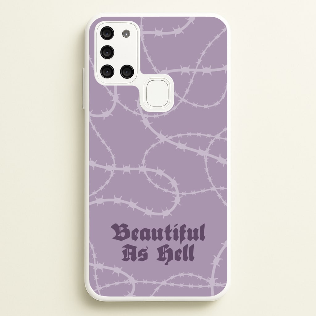 Beautiful As Hell Pattern - Goth Aesthetic Phone Case for Galaxy A21s