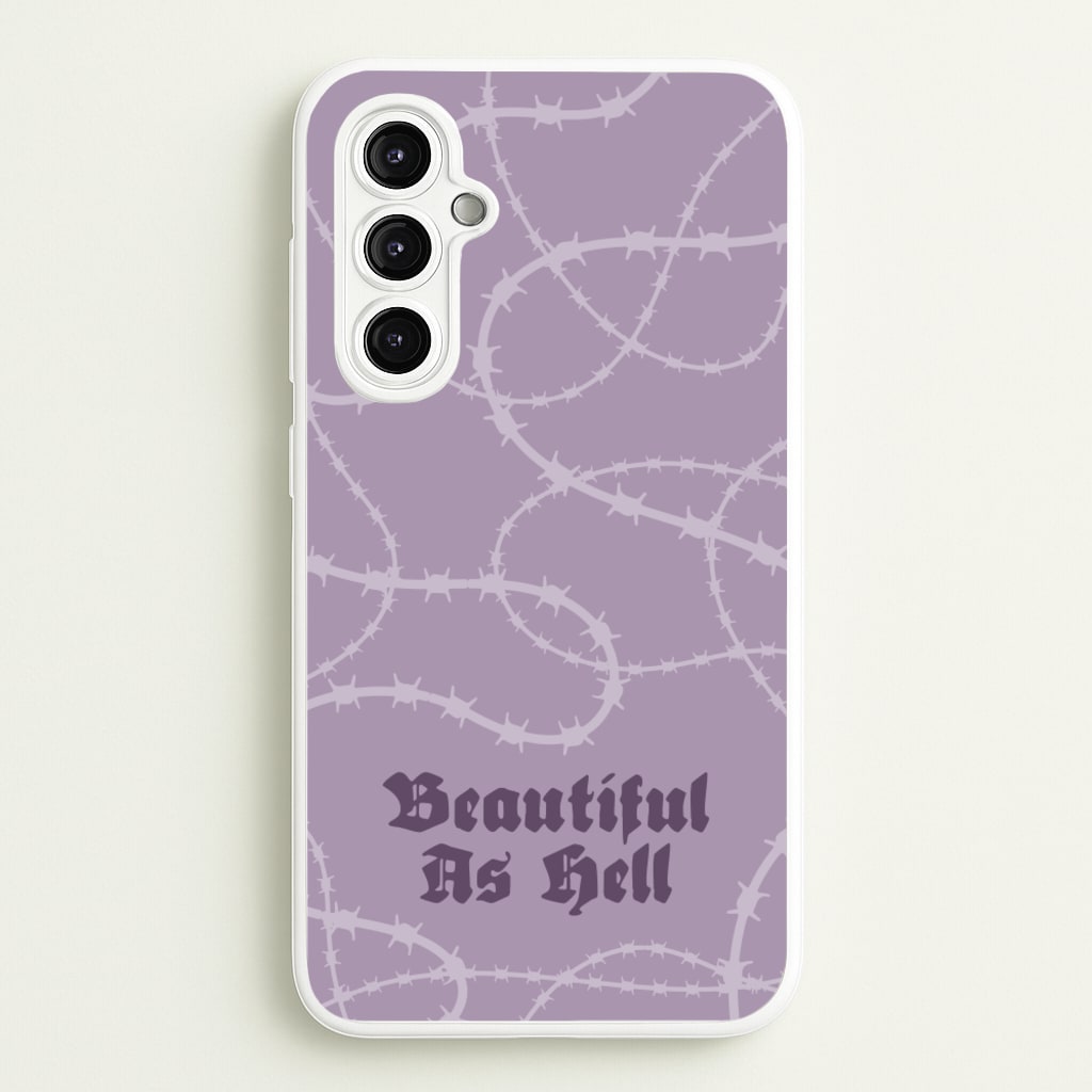 Beautiful As Hell Pattern - Goth Aesthetic Phone Case for Galaxy A14