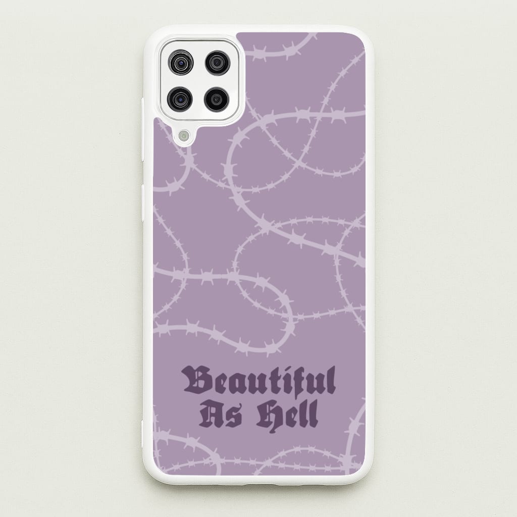 Beautiful As Hell Pattern - Goth Aesthetic Phone Case for Galaxy A12