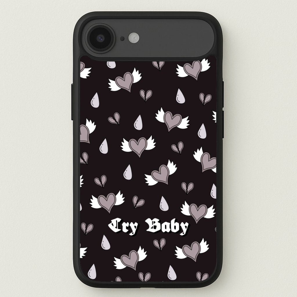 Cry Baby Monochrome Hearts Pattern Phone Case for iPhone 17 Air