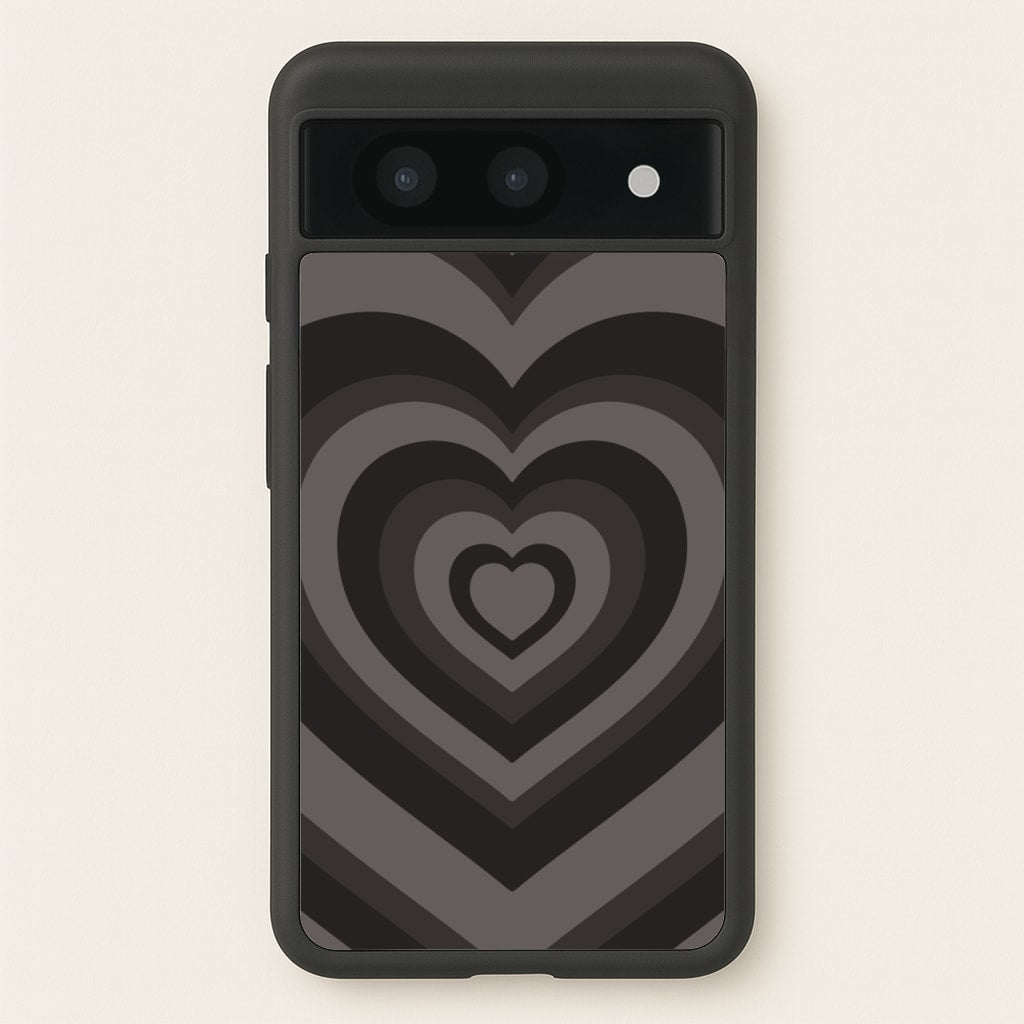 Abstract Black Heart - Goth Aesthetic Phone Case for Google Pixel 8a