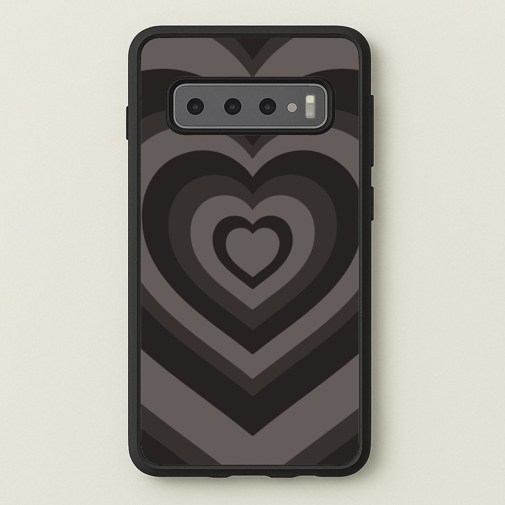 Abstract Black Heart - Goth Aesthetic Phone Case for Galaxy S10 Plus