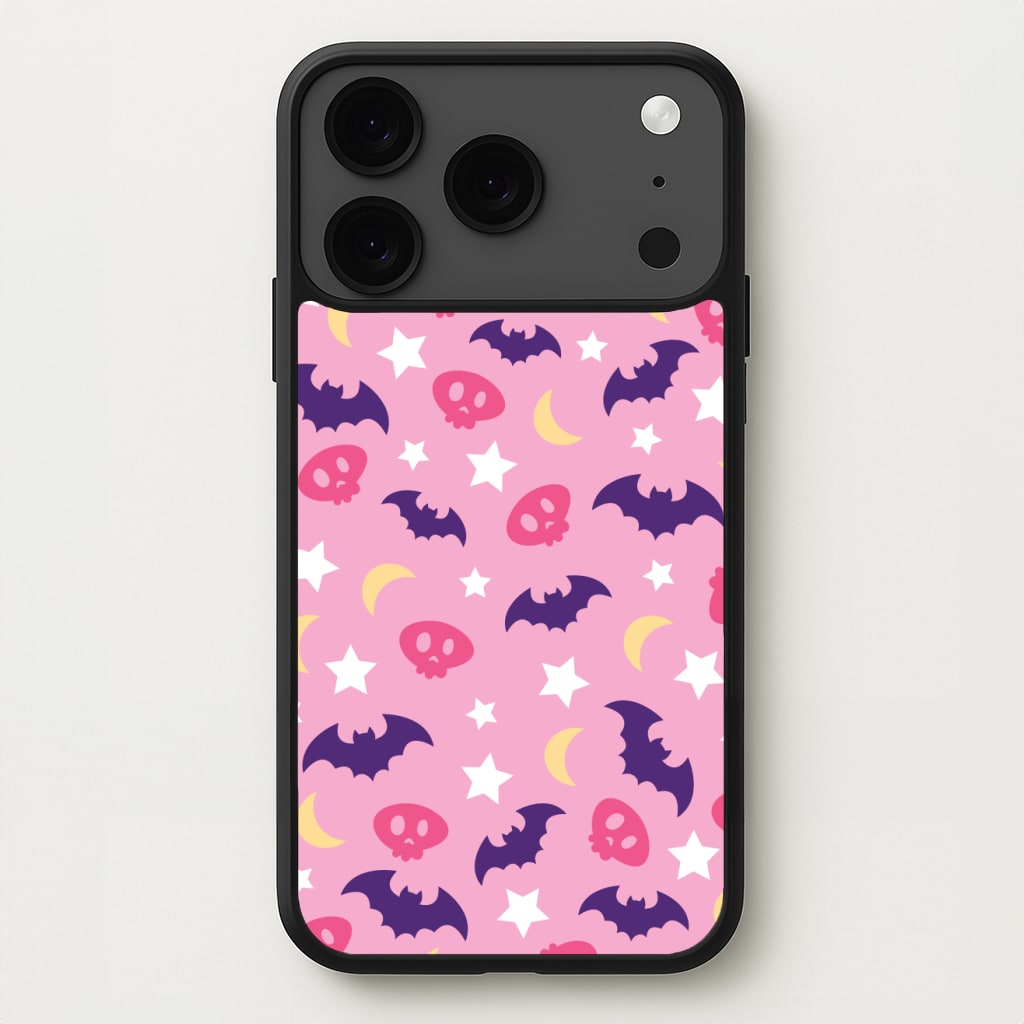 Skull, Bats And Stars Pattern Phone Case for iPhone 17 Pro
