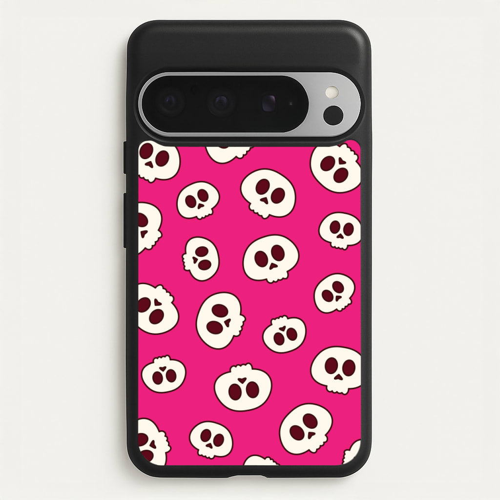 Pink Skulls Pattern - Goth Aesthetic Phone Case for Google Pixel 9 Pro XL