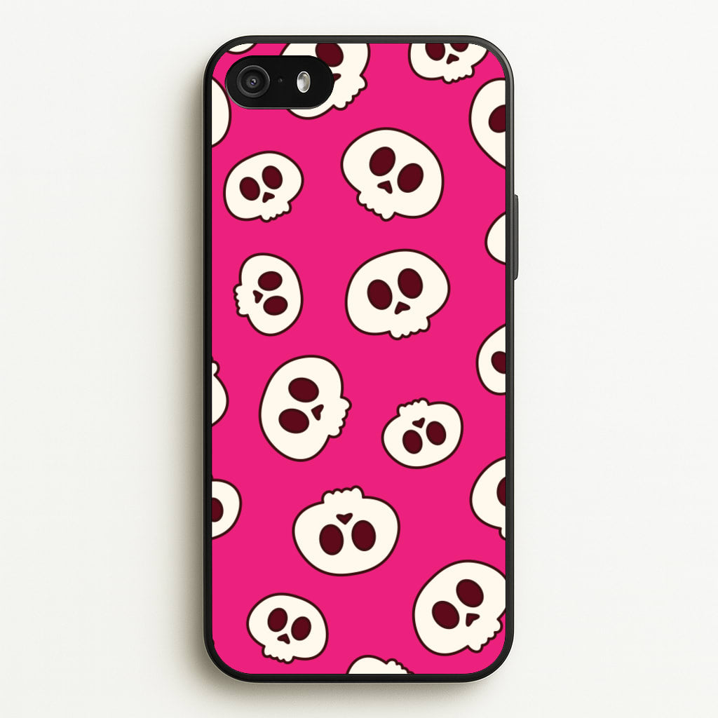 Pink Skulls Pattern - Goth Aesthetic Phone Case for iPhone 5 / 5s / SE 2016
