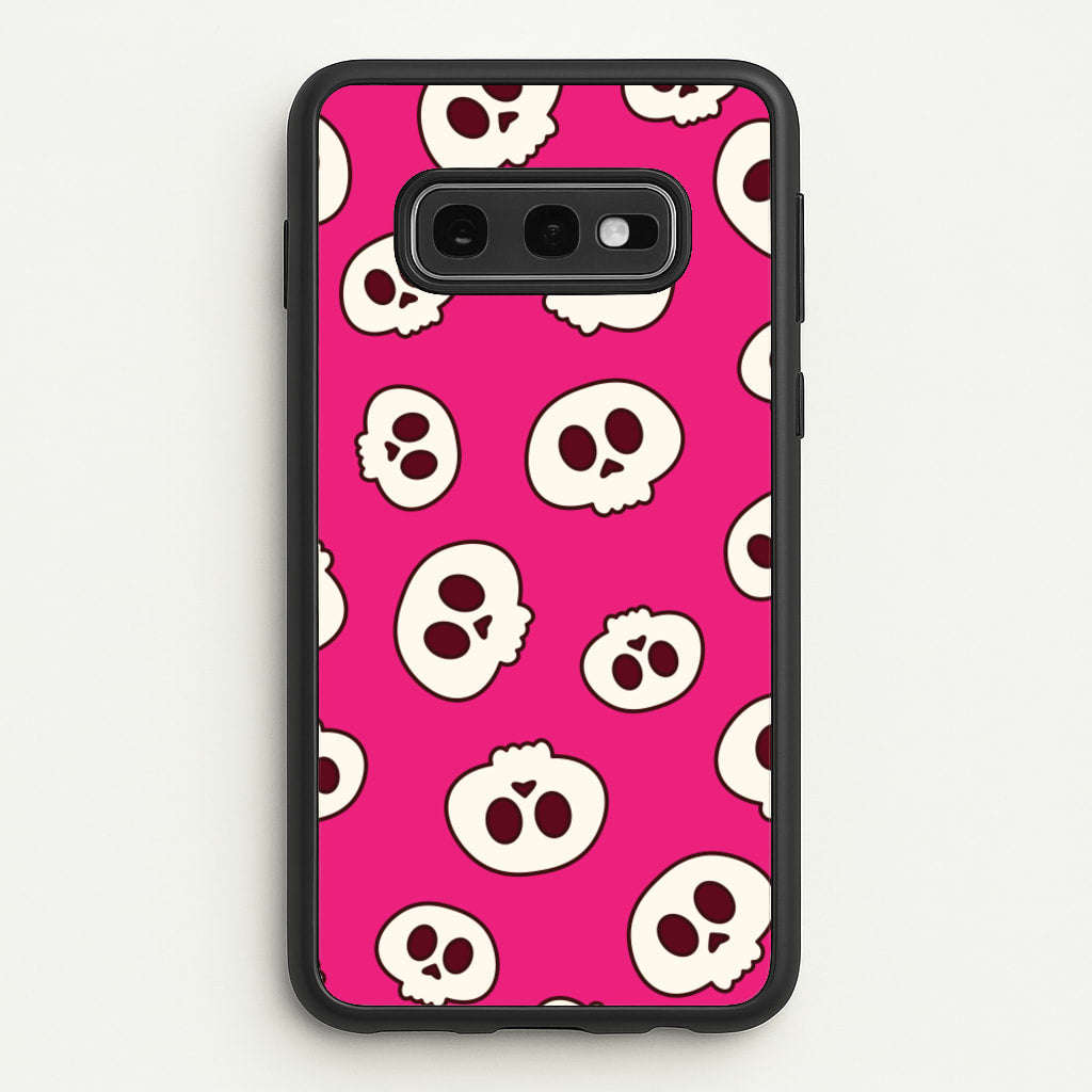 Pink Skulls Pattern - Goth Aesthetic Phone Case for Galaxy S10e