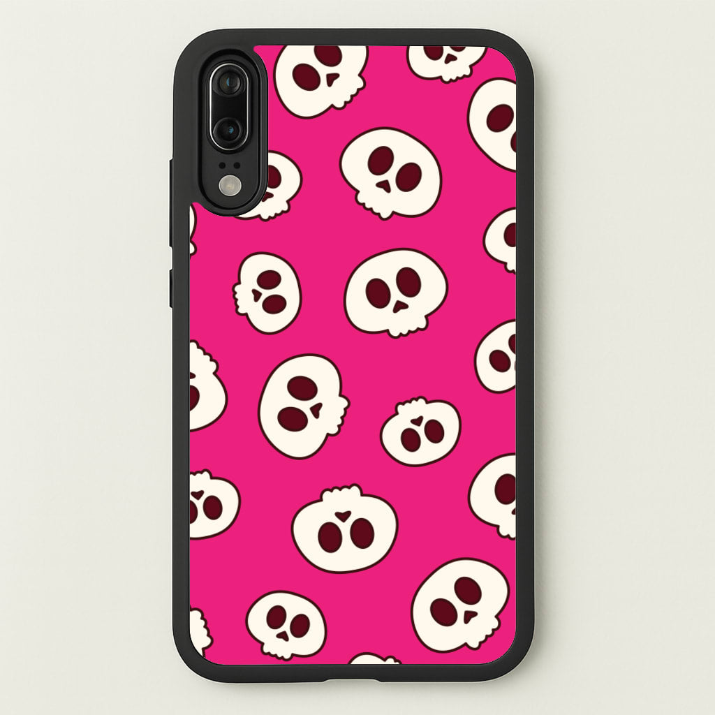 Pink Skulls Pattern - Goth Aesthetic Phone Case for Huawei P20