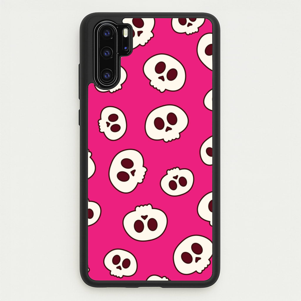 Pink Skulls Pattern - Goth Aesthetic Phone Case for Huawei P30 Pro