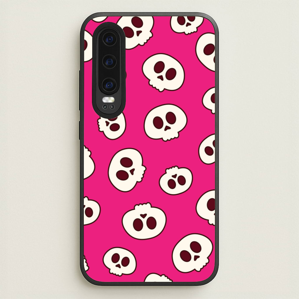 Pink Skulls Pattern - Goth Aesthetic Phone Case for Huawei P30