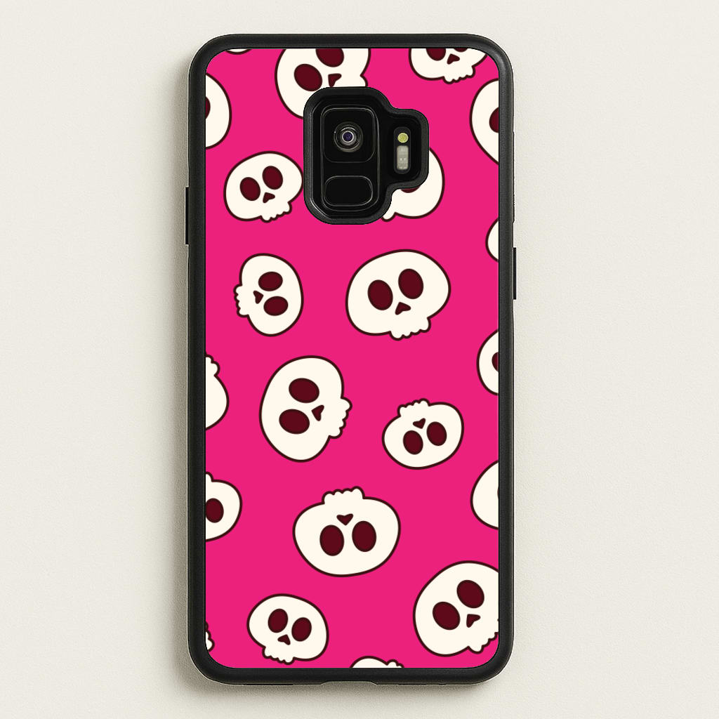 Pink Skulls Pattern - Goth Aesthetic Phone Case for Galaxy S9
