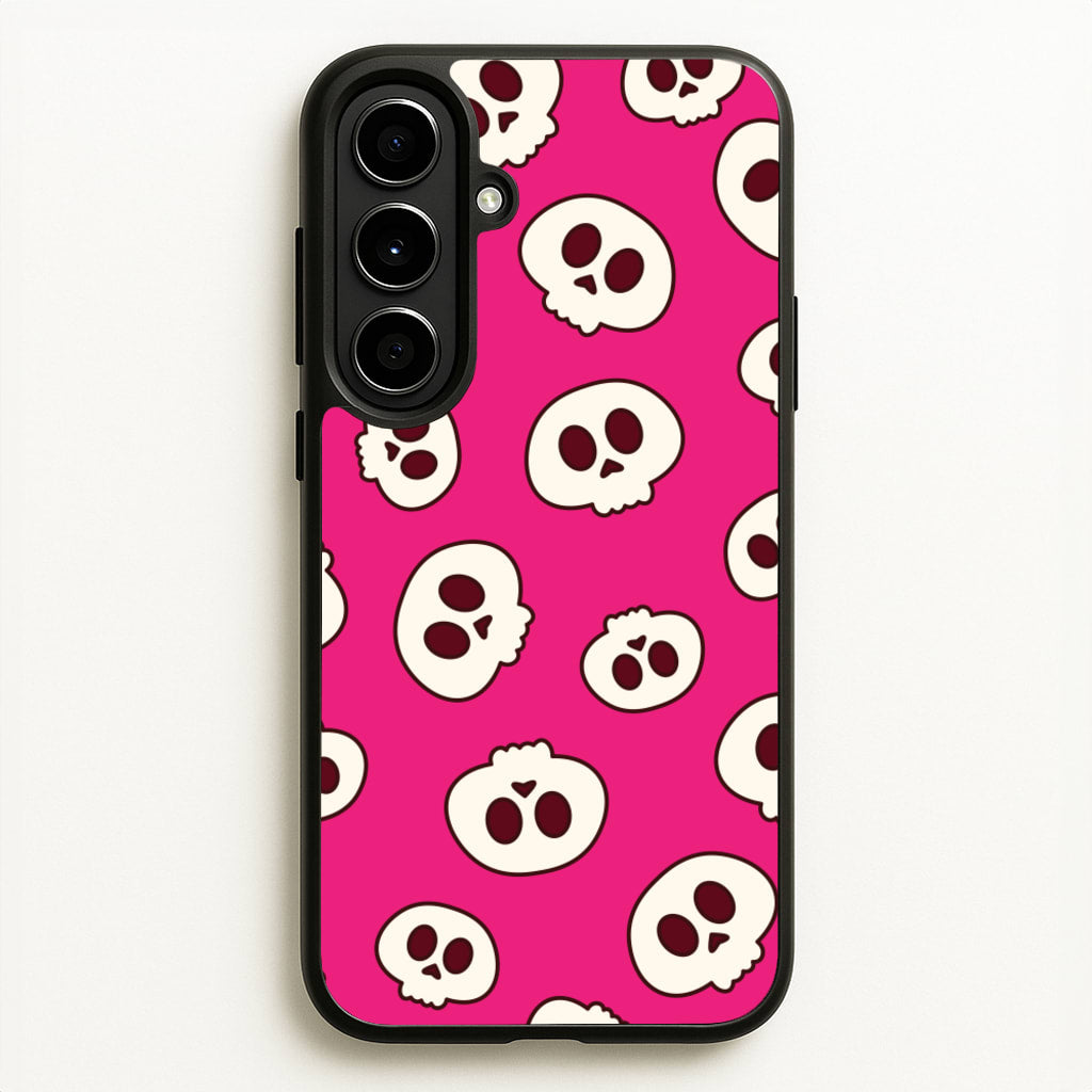 Pink Skulls Pattern - Goth Aesthetic Phone Case for Galaxy A56