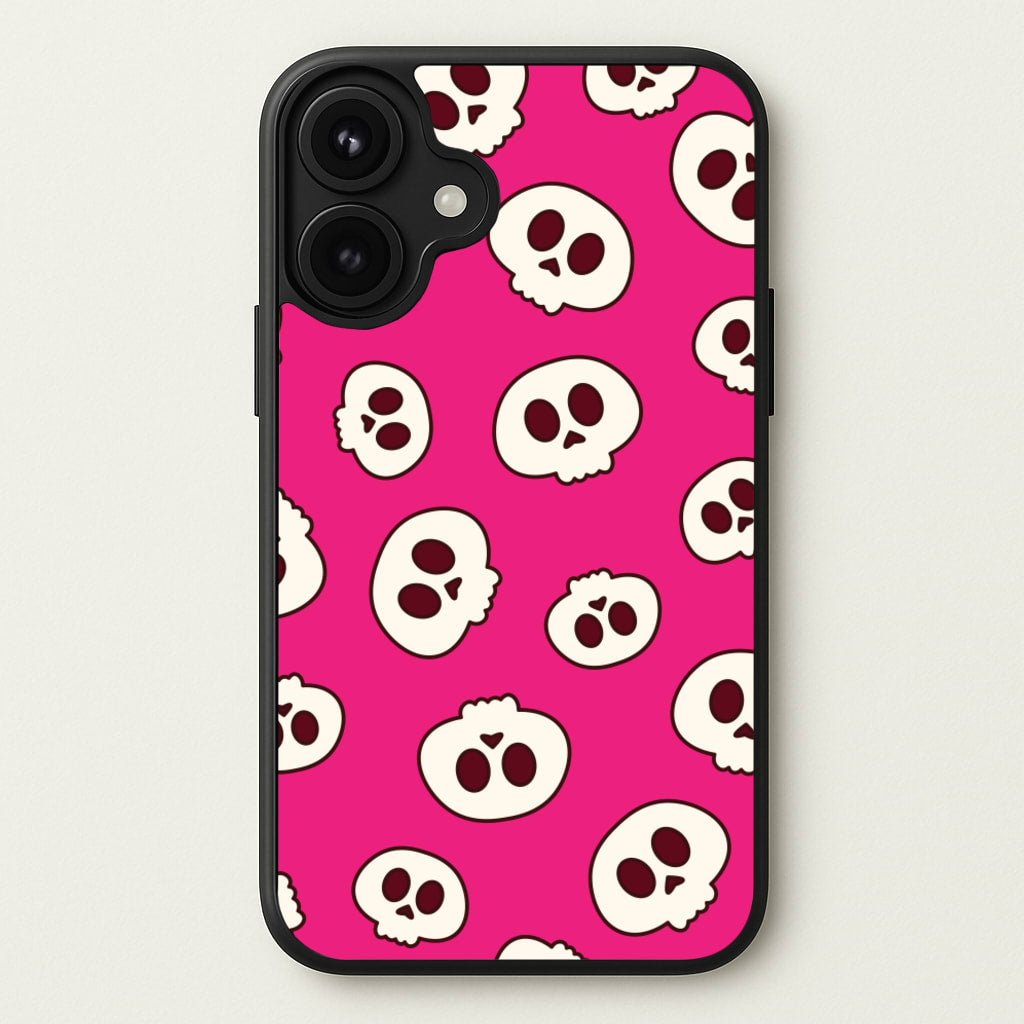 Pink Skulls Pattern Phone Case for iPhone 17