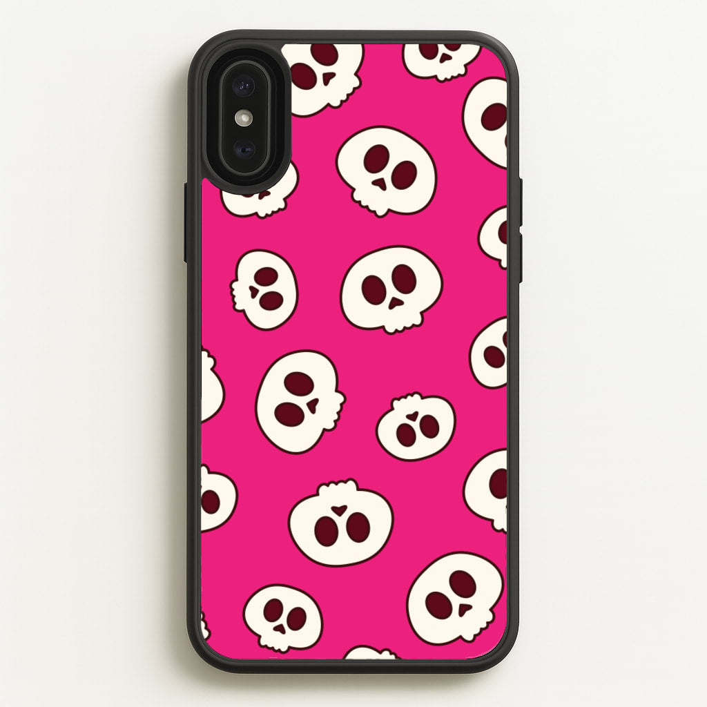 Pink Skulls Pattern - Goth Aesthetic Phone Case for iPhone XS Max