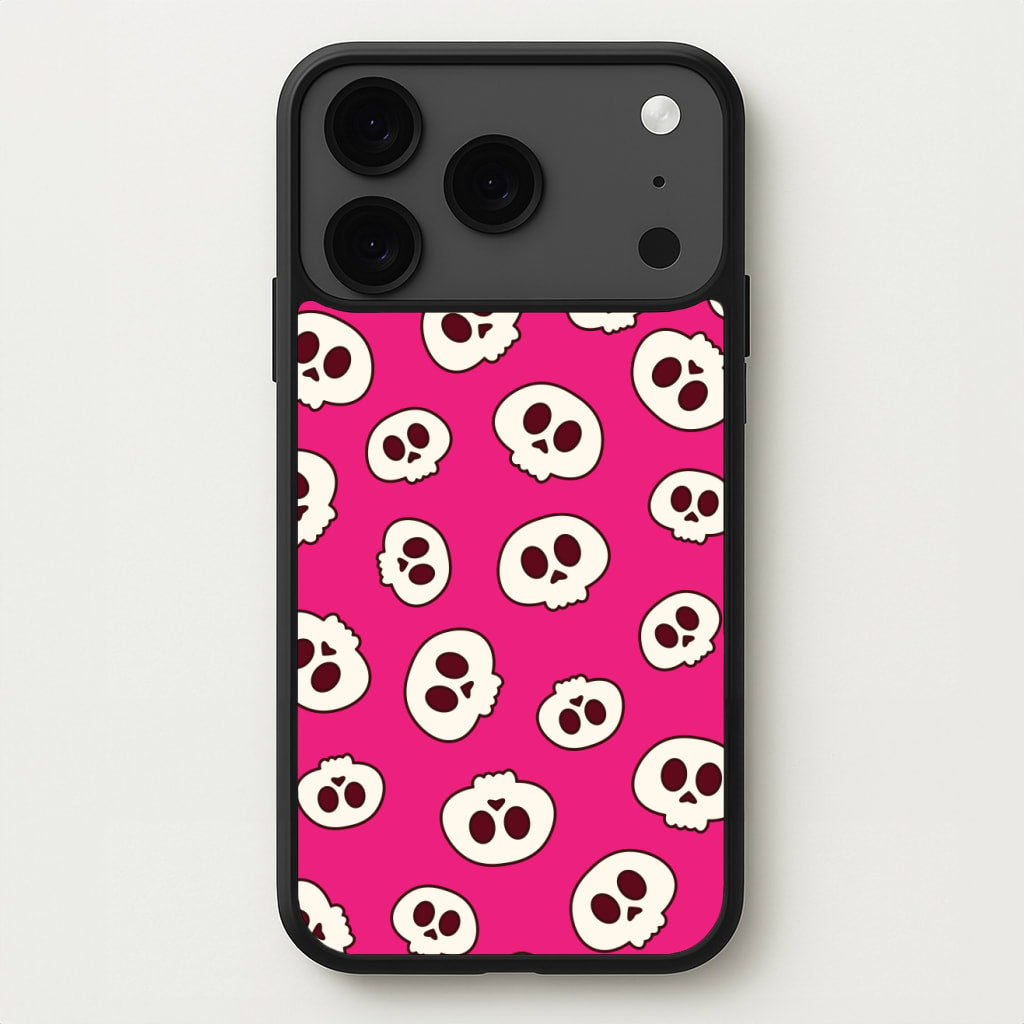 Pink Skulls Pattern Phone Case for iPhone 17 Pro